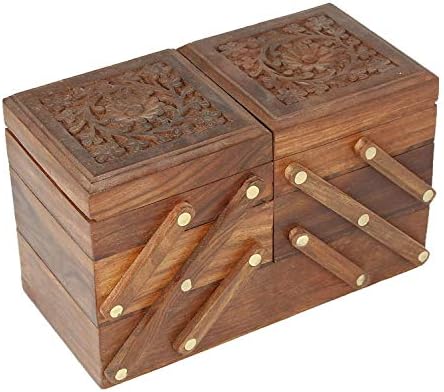 Likovna umjetnost drvena kutija za nakit za žene organizator Organizatora ručno rezbarene rezbarenje Poklon predmeti // FAS69