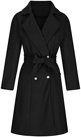Ženska lažnog vunenog kaputa bluza tanki kaputi Trench duga jakna dame vitke duge remen ženski prsten glavna jakna