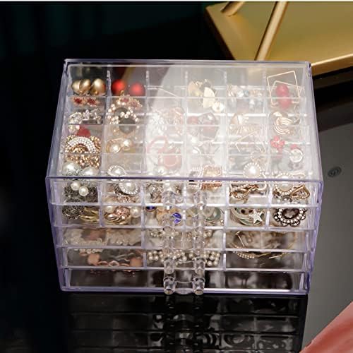 Qiyushry akrilni nakit kutija za pohranjivanje naušnica 5 ladice prozirni prozirni nakit zaslon držač za skladištenje 55 Organizator