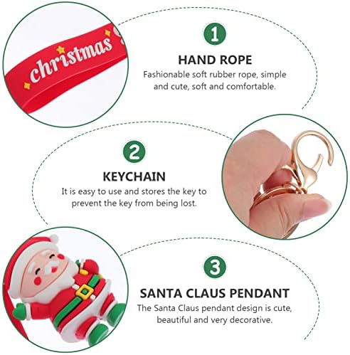 Podrebeni ključevi za automobile Santa Santa privjesci za ključeve ， 3 dijela božićni crtani film Santa Kering privjesak- Božićno drvce