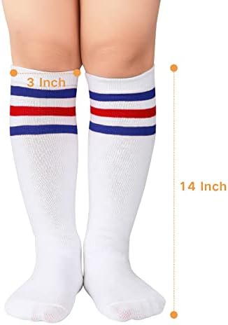 Komorebi Kids Soccer čarape za malu kuću koljena visoke cijevi čarape Tri pruge pamučna uniforma sportska čarapa za djevojčice dječaci