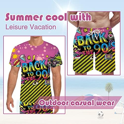 ARSSM muške vintage košulje i kratke hlače postave 2 komada 80s 90s Outfit Beach odijelo brzo suho za retro ljetnu zabavu