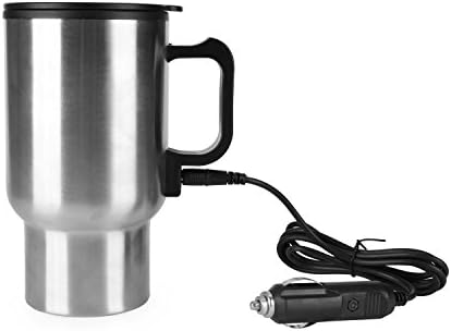 Rely 12V šalica za grijanje automobila za grijanje od nehrđajućeg čelika šalica kave izolirana grijana termos šalica s plastikom