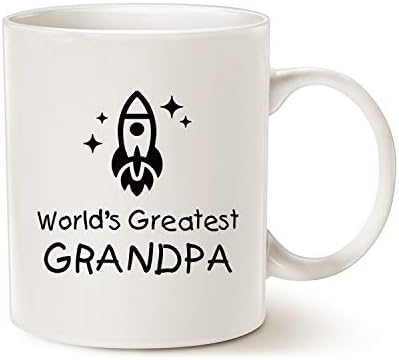 Mauag Smiješna djed kava šalica za kavu, najveći djedov raketni šalica White 11 Oz, najbolji rođendanski pokloni za djeda, djed