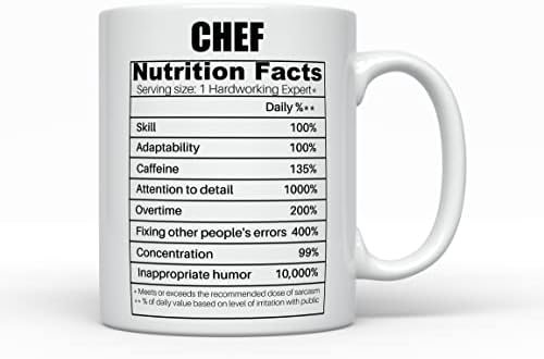 Chef Nutrition Facts COMPA SHOPG, smiješni pokloni za posao za muškarce za diplomiranje žena, novi posao za promociju rođendana za