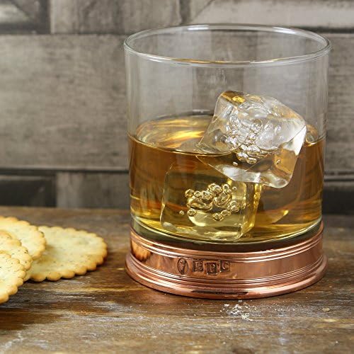 English Pewter Company 11oz Old Fashioned Whiskey Rocks Staklo u zadivljujućoj ružičavoj pewter bakrenoj finiši [RP01]