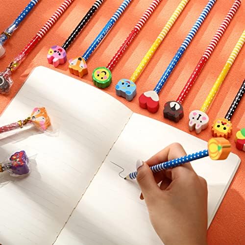 100 komada olovke za životinje crtane olovke Dječje olovke s brisačima zabavne drvene olovke za životinje Fancy Stripe Olovka s slatkama
