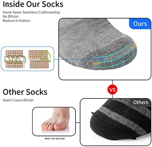 Tenysaf Atletske čarape za gležnjeve za muškarce: 4 Pakete Sportske čarape za muške i žensko pamuk s jastukom