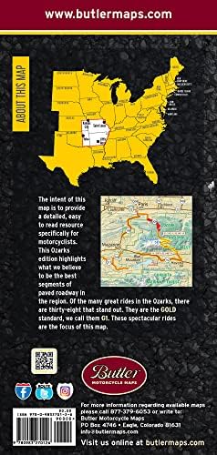 Karta motocikla Ozarks, najbolje asfaltirane i zemljane ceste u AR, MO, & OK