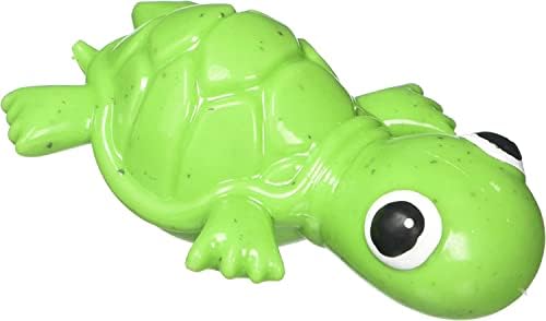 Ciklus pas Mala zelena igračka za pse od kornjače s 3 -igrama s ekolastom recikliranim materijalom - žilava i održiva igračka za žvakanje