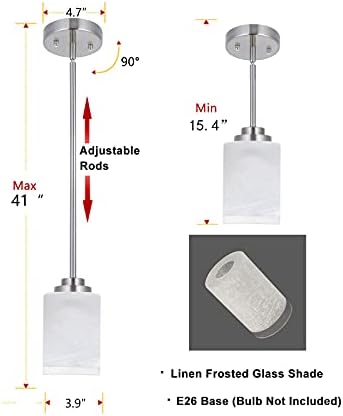 Kuhinjska otočna rasvjeta 9. m. 2. m. moderna viseća svjetiljka Podesiva privjesna svjetla od brušenog nikla sa sjenilima od brušenog