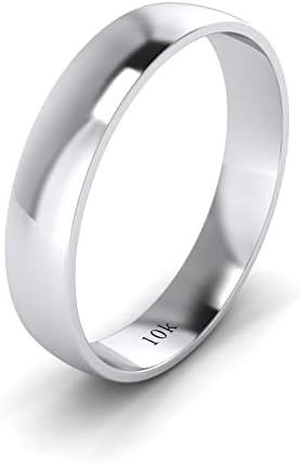 Uniseks čvrsto 10K bijelo ružičasto žuto zlato 4mm udoban tradicionalni visoko polirani zaručnički prsten jednostavan prsten