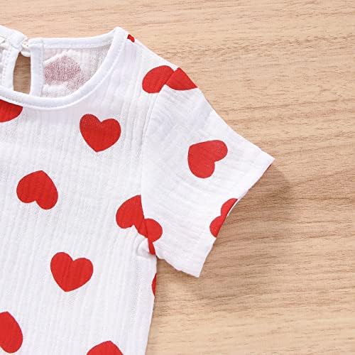 Djevojke s malim djelima Valentinovo Srce s kratkim rukavima tiskana majica vrhova kratke hlače za djecu odjeću dobrodošle kućice za