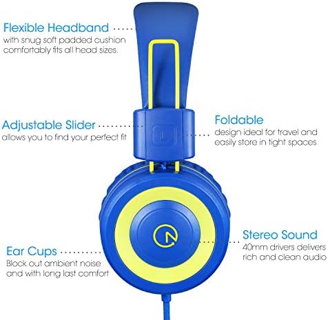 dječji slušalice noot proizvodi s mikrofonom K12 Stereo Kabel dužine 5 metara sa ograničenjem jačine 85 db / 94 db žičane headset slušalice-liner