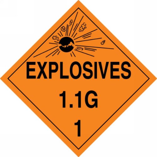 Accuform mpl17ct25 pf-cardstock opasnost klasa 1/divizija 1g točke plakate, legenda eksplozivi 1,1 g 1 s grafičkim, 10-3/4 širina x