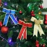 Božićni ukrasi za pramce, božićno drvce luk luk kravate zlato srebrno crvena vrpca vrpca za božićno drvce ukrasi