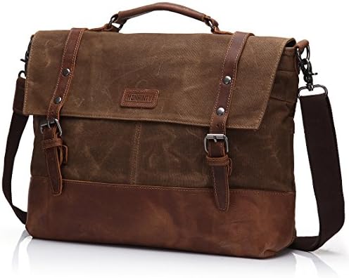 Laptop Messenger torba 15,6 za muškarce voskano platno vintage kože poslovanje torbice za ramena vodootporna
