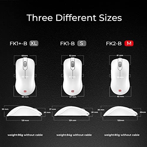 Bijeli simetrični igrački miš za eSports od 92 do 92 / normalna težina / kabel za pomicanje od 16 koraka / bez vozača |sjajni premaz