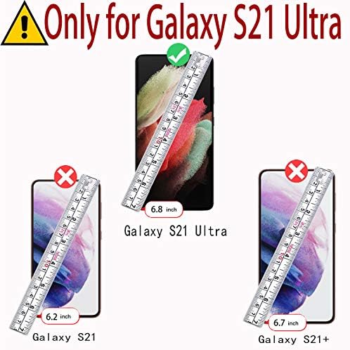Torbica-novčanik MONASAY Galaxy S21 Ultra 5G, 6,8 cm, [U paketu zaštitna folija za ekran] [Zaključavanje RFID] Kožna torbica-knjižica