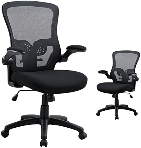 Mrežasta stolica za kućni ured, ergonomska stolna stolica sa srednjim naslonom, stolica za računalo na kotačima, podesiva lumbalna
