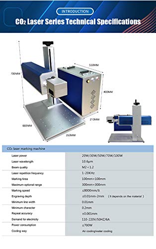 55W Koherentni stroj za lasersko lasersko označavanje CO2 laserski stroj za ne-metalni materijal 140x140mm leća s 80 mm rotacijom