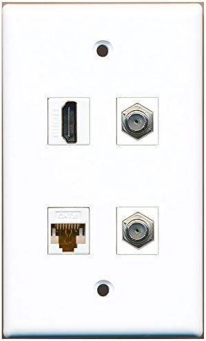 Riteav- 1 priključak HDMI 2 Port Coax kabel TV- F-Type 1 Port Cat6 Ethernet Bijela zidna ploča