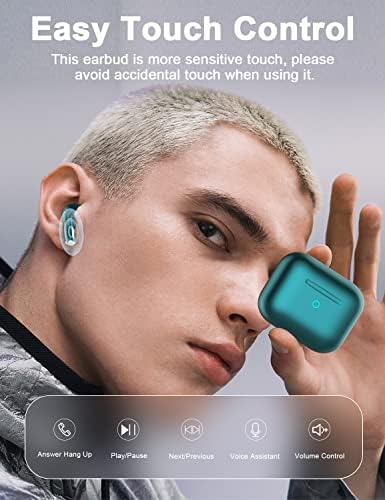 Bežične ušice, Bluetooth 5.3 Pupoljci za uši kontrolu dodirne s ugrađenim ugrađenim bas slušalicama s mikrofonom, vrhunske stereo slušalice