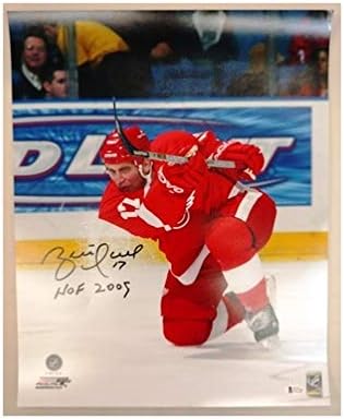 Brett Hull Autografirani Detroit Red Wings 16X20 Fotografija 2 w/Hof 2009 natpis