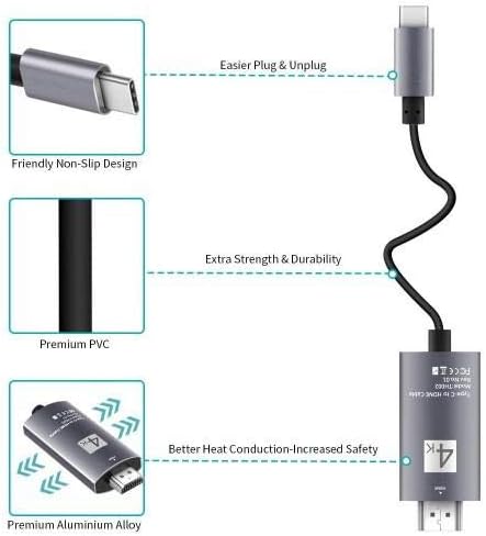 BoxWave kabel kompatibilan s Credevzone X39 Pro - SmartDisplay kabel - USB Type -C do HDMI, USB C/HDMI kabel za Credevzone X39 Pro