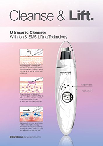 Lifetrons beauté ultrazvučno sredstvo za čišćenje-s negativnim ionima, pozitivnim ionima i tehnologijom dizanja EMS UI-400-WH