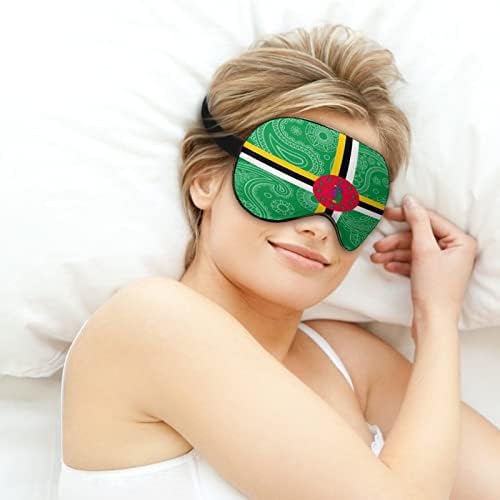 Dominica Paisley zastava Spavanje maska ​​s povezom s očima Slatka nijansa za oči smiješna noćna poklopca s podesivim remenom za žene