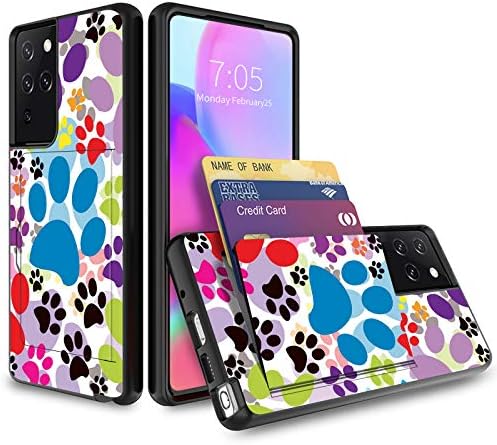 Torbica za telefon Samsung Galaxy S30 Ultra, Galaxy S21 Ultra 5G, torbica-novčanik s držačem za kartice, dual-layer branik Defender,
