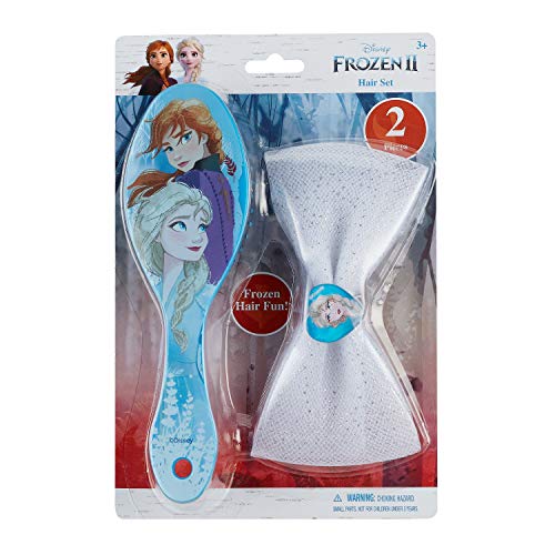 Disney Frozen II, dvodijelni set za kosu s četkom i srebrnim lukom za kosu