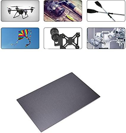 GOONSDS 3K Carbon Fiber Plate Sheet Teška ploča od karbonskih vlakana za helikopter Multicopter, 30 cm /11.8inx60 cm /23.6inx0.2 mm