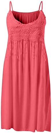 Zefotim ljetne haljine za žene 2023 Spagetti bez rukava Spaghetti naramenica casual cvjetni print labavi fit majica haljina