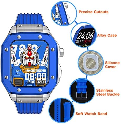 Bholsa za Apple Watch Band Series 7 Legura Watch fuse 44 mm 42 mm 45 mm silikonski remen metal modifikacija modifikacija mod kit