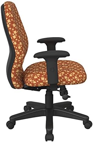 Ergonomska uredska stolica s podesivim srednjim naslonom, debelim tapeciranim sjedalom i integriranom lumbalnom potporom, tkanina s