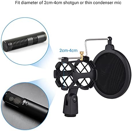 Huiop udarni nosač za mikrofon, plastični mikrofon Shock Mount Anti-Vibracing Mic Držač s pop filtrom Univerzalni adapter za vijak