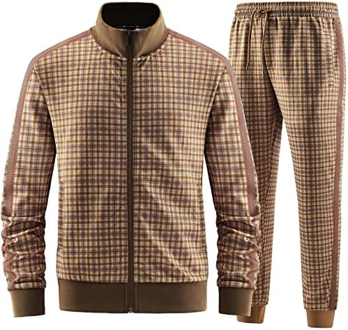 W Jianwang muški tracksuits puni zip dugih rukava za trčanje sets aktivne jakne i hlače 2 komada odjeće