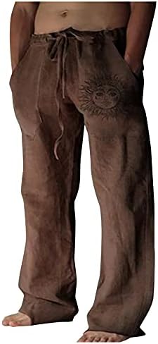 Muške labave hlače lanene hlače za muškarce suvremene udobne kvalitetne meke lanene džep u boji hlače