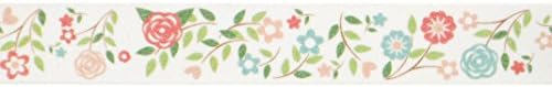 Vjenčani cvjetovi Washi traka - ružičasta i zelena cvjetna ljepljiva traka, traka za omotavanje poklona za vjenčanje, zanatska traka,
