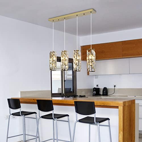 Moderna viseća Svjetla rasvjeta kuhinjskog otoka zlatna viseća svjetiljka, podesivi Moderni kristalni luster za blagovaonicu svjetiljke