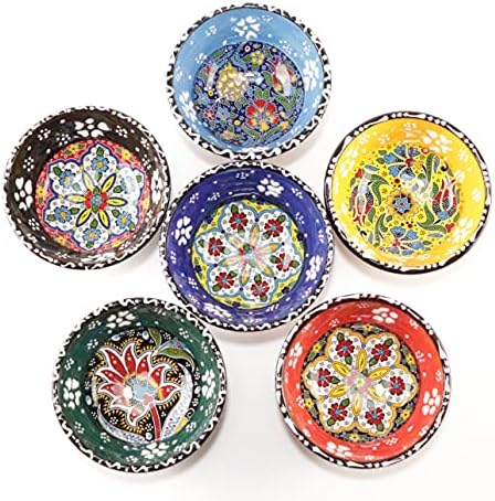 Canarels Jedinstveni ručno izrađeni keramički set zdjelica od 6, višebojni svestrani ukrasni charcuterie zdjele
