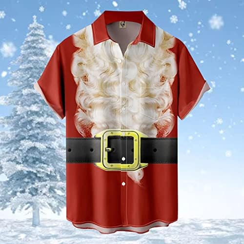 Xiloccer najbolji muški božićni Djed Božićnjak 3D digitalni gumb za ispis košulja kratka rukava majica majica majice majice majice