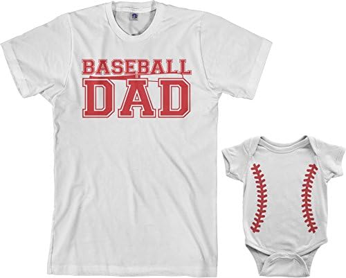 Baseball tata i bejzbol dojenčad i muške majice podudaranje majice