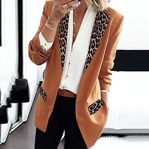 Fahion ženski rever Cape Leopard Notch Laple-Blazer casual uredsko odijelo nadmašuje žensku tkaninu Zimske kapute