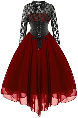 Steampunk gotička haljina za žene renesansna gotička punk Haljina Bez rukava s naramenicama hipi koktel ljuljačka haljina s korzetom