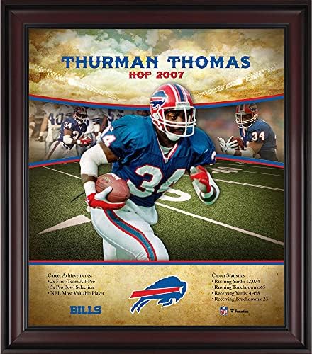 Thurman Thomas Buffalo Bills Framed 15 X 17 Profil karijere Hall of Fame - NFL plakovi i kolaži