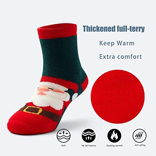 Lollisy Boys Zimske čarape Djeca tople čarape za dječake posade Termy Terry čarape 6 Pack