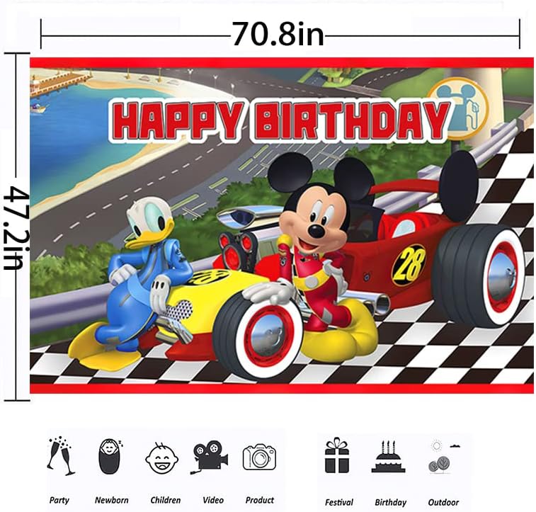 Pozadina s Mikijem i jahačima za ukrašavanje rođendanske zabave transparent s Mikijem za zabavu za tuširanje bebe od 6 do 4 metra